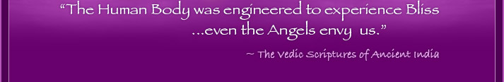 "The Human Body was engineered to experience Bliss...even the Angels envy us." - The Vedic Scriptures of Ancient India